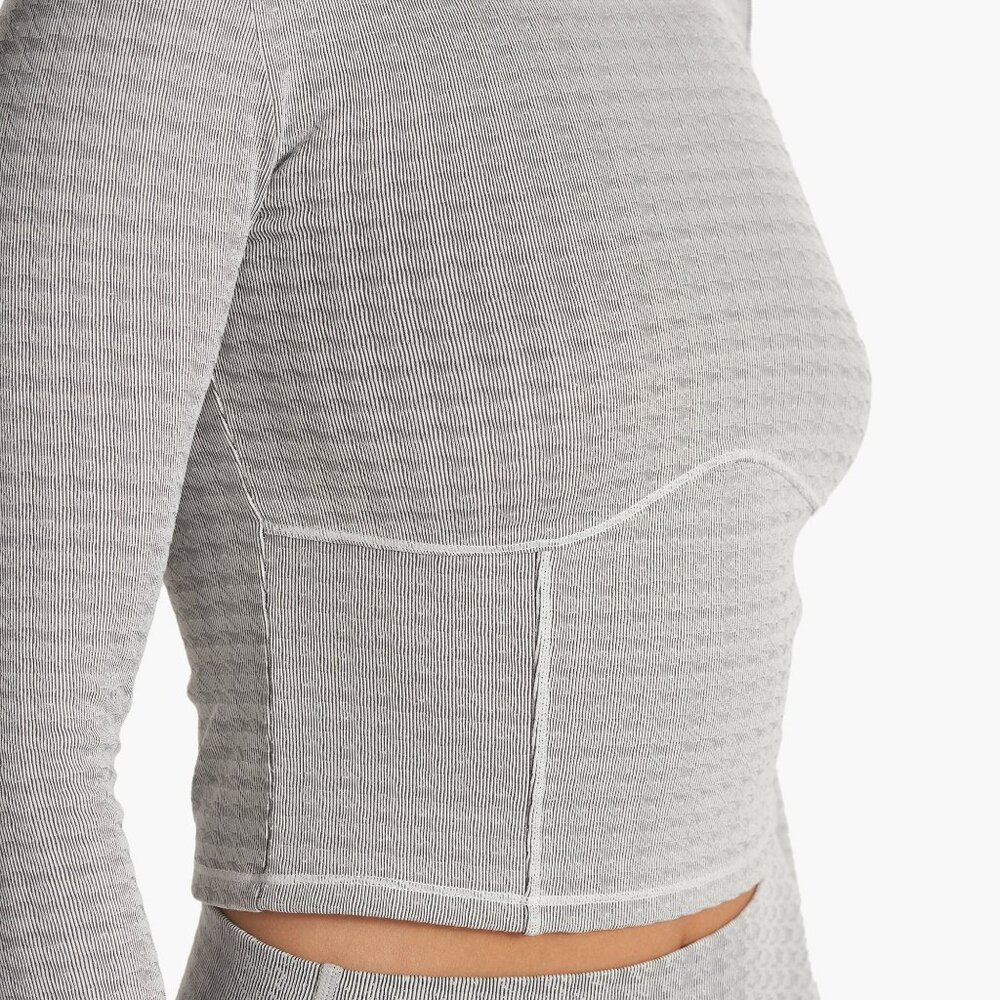 Vuori Long Sleeve Shirt Chilled Out Houndstooth Mock Top Medium